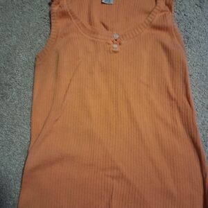 Calvin Klein Tangerine Ribbed Tank Top
